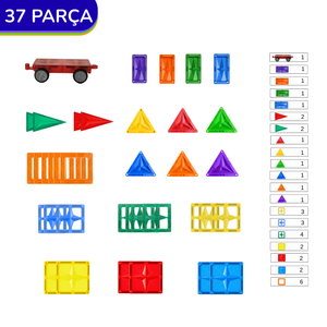 37 Parçalı Manuel Arabalı Yapı Seti